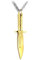 Feilok Simple Unisex Mens Stainless Steel Dagger Knife Pendant Necklace, Color Golden