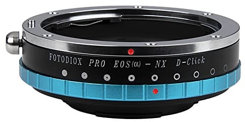 Fotodiox Pro Lens Mount Adapter with Built-in De-Clicked Iris, Canon EOS EF Lens (NOT EF-S Lens) to Samsung NX Camera Adapter, Fits Samsung NX1, NX3000, NX30, Galaxy NX, NX2000, NX 1100, NX300, NX300M Mirrorless Digital Cameras