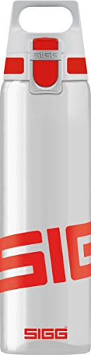 Sigg Total Clear ONE Red Botella cantimplora (0.75 L), botella hermética sin sustancias nocivas, botella resistente y ligera de plástico tritán