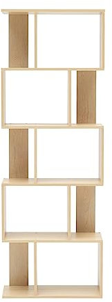 Rebecca Mobili Scaffale Moderno, Libreria Di Legno, 5 Ripiani, In Stile Moderno, Beige, Arredamento Soggiorno Casa Ufficio - Misure: 169 x 60 x 24 cm (HxLxP) - Art. RE4788