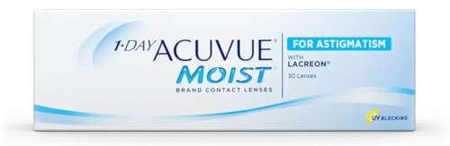 ACUVUE MOIST 1-DAY for Astigmatism Tageslinsen – Tageskontaktlinsen mit 3.50 dpt, Cyl -1.75, Ach 20 & BC 8.5 – UV Schutz, feuchtigkeitsspendend & angenehmes Tragegefühl – 30 Linsen