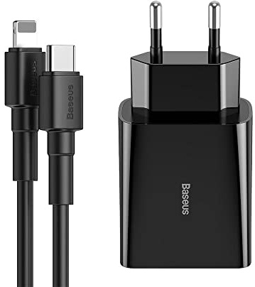 Amio Zubehör Marke Modell USB-C PD BEICUS Mini, Stromversorgung 18 W, Netzladegerät mit USB-C Kabel, Lightning 100 cm