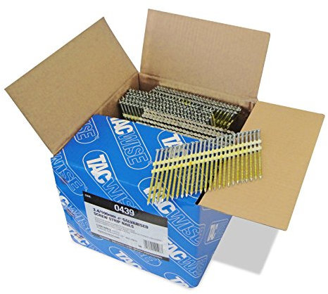 TACWISE 0439 Chiodi per Intelaiature 3,4/100 mm, Zincati Extra con Testa a 'D', Gambo Elicoidale, Inclinati a 22°, Montati su Plastica, Confezione da 3000