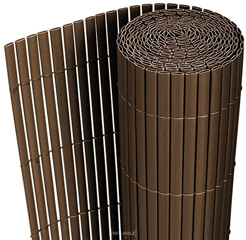 [neu.haus] Brise-Vue Palissade en PVC Extérieur Clôture Réglable Résistant aux Intempéries Intimité pour Jardin Terasse Cache Balcon Anti-Moisissure Protection Renforcé Solide Marron 90 x 300 cm