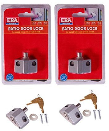 ERA Saracen Patio Door Key Locking Security Bolt in Silver Pair of 2 g:1668