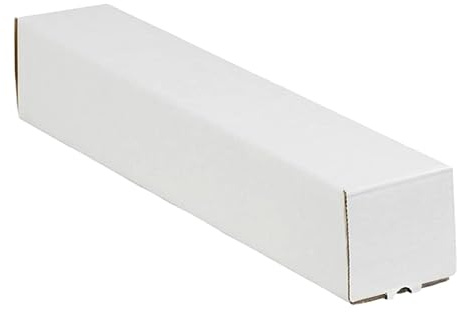BOX USA Mailing Tubes, 37 L x 3 W x 3 H, 25-Pack Square Corrugated Tubes for Mailing and Storage of Blueprints, Artwork, Crafts, Posters, Long Art Holder