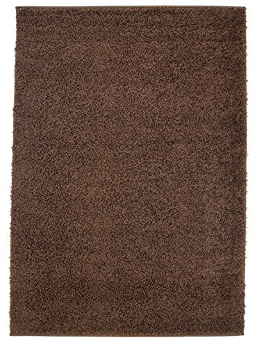 carpet city Hochflor Shaggy Teppich Langflor Teppiche Einfarbig Uni Braun für Wohnzimmer Schlafzimmer 3 cm Florhöhe, Größe 120x170 cm