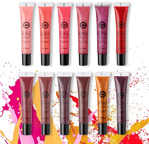 12 Farben Kristall lipgloss geschenke für frauen Flüssiger Lippenstift Lang anhaltende Feuchtigkeitsspendende Lippenglanz lipstick Schimmer Funkeln lip plumper lip tint geschenke für mama