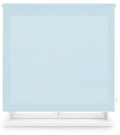 Blindecor Ara | Lichtdurchlässiges Rollo | Hellblau | 140 x 175 cm (BxH) | Stoffgröße 137 x 170 cm | Rollos für fenster