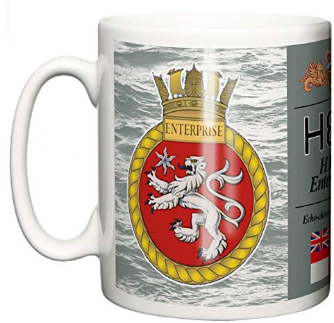 Royal Navy HMS Enterprise Ceramic Mug, Echo Class Survey Vessel Crest Pennant H88