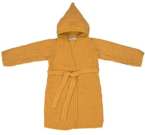 Lässig 1312013837-36 Muslin Bathrobe Mustard, 24-36 months, gelb, 240 g