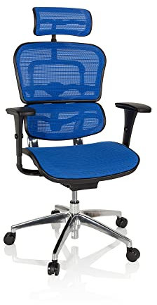 hjh OFFICE Luxus Chefsessel ERGOHUMAN Edition Netzstoff Blau