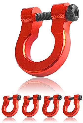 Mini Schäkel aus Metall, Omega-Form, mit Dreh-Verschluss, 4er Set, DIY Arm-Band, nichtrostend, Ideal mit Paracord 350, Farbe: rot