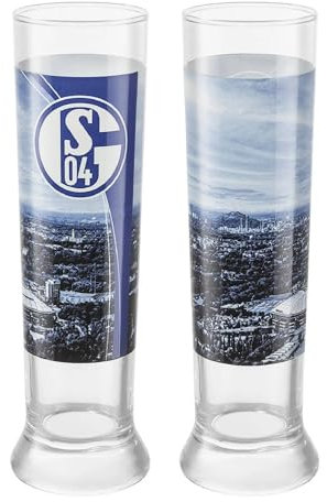 FC Schalke 04 Pilsstange 2er Set Pilsglas Bierglas Glas S04 - Plus Lesezeichen I love Gelsenkirchen