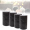 Candelo 4er Set Kerzen Ambiente Rustic Stumpenkerzen - Schwarz - große Rustik Kerze 12cm - lange Brenndauer ca. 54 Std Weihnachtskerzen Adventskranz, Unparfümiert