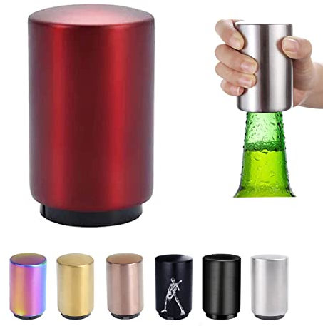 Push Down Bottle Opener,Magnetic Bottle Openers,Beer Bottle Openers for Men Automatic Bottle Opener,Beer Bottle Cap Opener Tool,Kitchen Gadgets Novelty Unique Gifts for Men