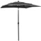 vidaXL Sonnenschirm mit Aluminium-Mast 3-lagig Ampelschirm Gartenschirm Marktschirm Strandschirm Schirm Kurbelschirm Terrassenschirm Anthrazit 2x2m