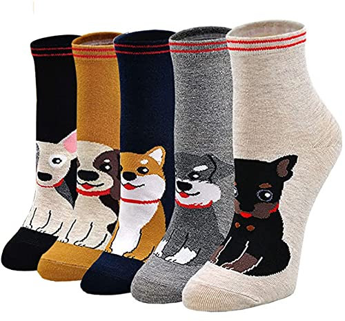 GEYIWSSXY Lustige Bunt Sneaker Baumwolle Socken Damen 39-42 Herren Kurze Socken Liebe Herz Cartoon Gute Laune Socks 5 Paare