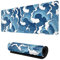 FYPDIYS Tapis de Souris Vague Japonaise Bleu et Blanc, Grand Tapis de Souris XXL Long Tapis de Souris étendu XL, Base en Caoutchouc antidérapant, Bords Cousus, 80 x 30 cm