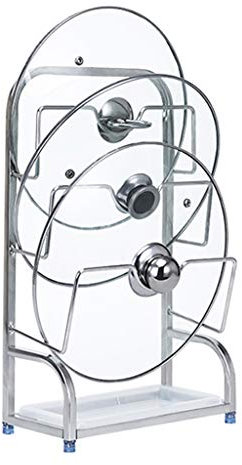 JZX Estante de la Tapa 304 de Acero Inoxidable de la Pared de Montaje aéreo Perforado Mueble de Cocina Cubierta del pote de Almacenamiento Sentado Shelf (Color : Silver)