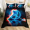 Ice Hockey Duvet Cover Set Teens Puck Sport Fans Bedding Set for Kids Boys Girls Sports Games Comforter Cover Gold Flame Ice Blue Quilt Cover 2Pcs Single Boys