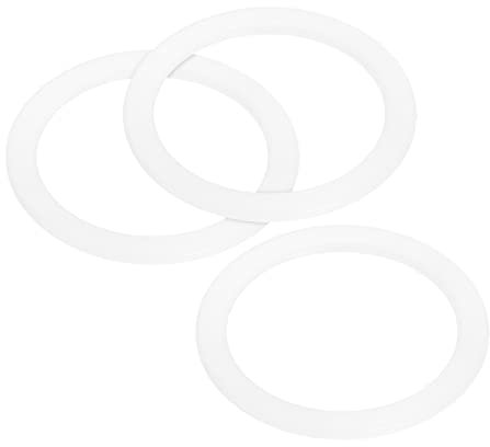 sourcing map Gasket Seal Coffee Maker White Silicone Ring Replacement 50x64x2.5mm for 3-Cup Aluminium Coffee Pot, Pack of 3
