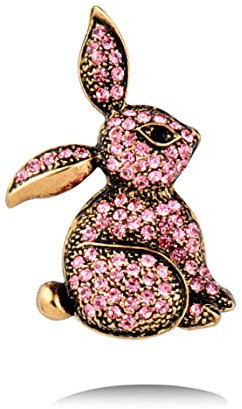 MAYIYAHO Vintage Strass Lapin Broches pour Femmes Unisexe Lapin Animal Bureau décontracté Broche Broches Cadeaux