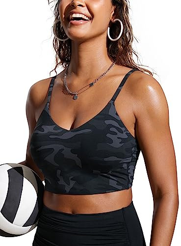 CRZ YOGA Damen Bikini Top Swimsuit Schnell Trocknend Padded Bikini Swim Oberteil Dschungeltarnung Grau 42