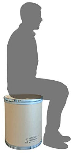 plasteo® Sitzfass Sitztonne Sitzhocker mit 60 L Stauraum 52cm Sitzhöhe Zeitloses Design nachhaltig ökologisch gewickeltes Kraftpapier Aufbewahren Wäschesammler Lebensmittelecht recycelbar