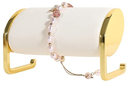 GemeShou Esposizione bracciali in velluto beige in vendita, organizzatore e conservazione per bracciali per la mostra, porta-orologio e porta-gioielli in oro per donna【Beige】