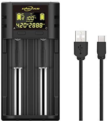 21700 18650 Chargeur de Batterie avec Test de Capacité, 21700 Chargeur de Batterie 21750 18650 Chargeur de Batterie avec Test de Capacité Pour 20700 22700 26650 26700 16340(RCR123) Ni-MH Rechargeable