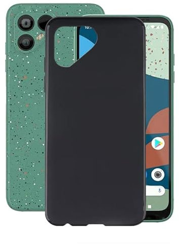 AQGG Hülle für Fairphone 4 (6.30 Zoll) Hüllen Schutzhülle Tasche handyhülle Stoßkasten Schale Phone Case Black TPU Weich Silikon Cases -Black