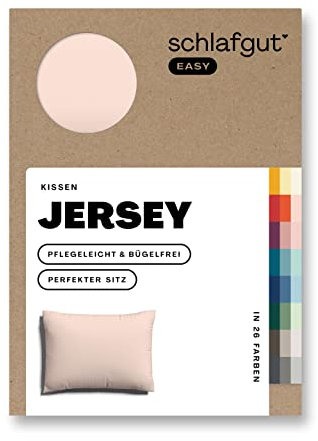 Schlafgut Easy Jersey Kissenbezug 70x90 cm Red Light mit 100% Baumwolle, superweicher & atmungsaktiver Kopfkissenbezug
