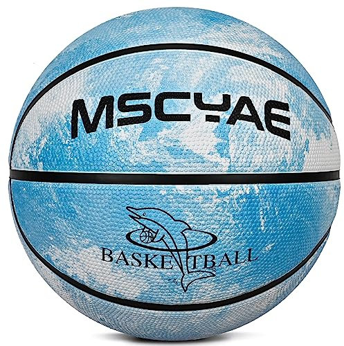 Basketball Größe 5,basketball für kinder,Mini Basketball Größe 3,Indooor outdoor basketball Blau Weiß 3