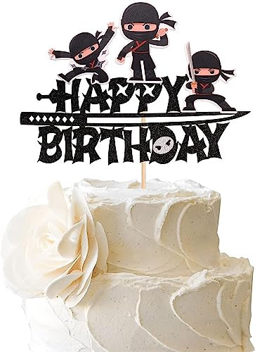1 Stück Ninja Tortendeko Ninja Muffin Dekoration Kampfsport Karate Kung Fu Krieger Kuchendekoration Ninja Thema Baby Shower Kinder Geburtstag Party Kuchen Dekorationen Zubehör