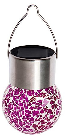DOITOOL Solarlaterne Mit Mosaikglas Wetterfeste Hängelampe Ideal Für Garten Terrasse