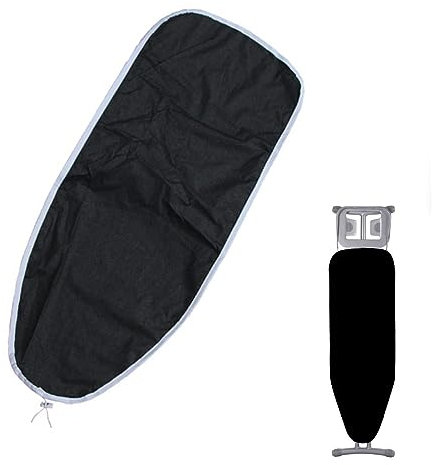 KADEUX Ersatz Bezug Für Bügelbretter, Versilberter Bügelbrett Bezug, Schwarz/grau Bügelbrettbezug Bügelbezug Mit Polsterung, Thermo Reflect (Color : Black, Size : 110x33cm(43x13in))