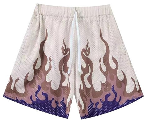 DIOTSR Herren-Shorts, Freizeit-Shorts, Streetwear, coole Basketball-Shorts, Laufen, Workout, Shorts mit Taschen, 03 Flame-Light Khaki, Mittel