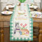 Ostern Tischläufer, Ostereier Kaninchen Karotte Hasen Blumen Ostertischläufer mit Hase Osterei Muster Ostern-Tischläufer Frühling Osterparty Tischdekoration für drinnen und draußen Esstisch 72x13 Zoll