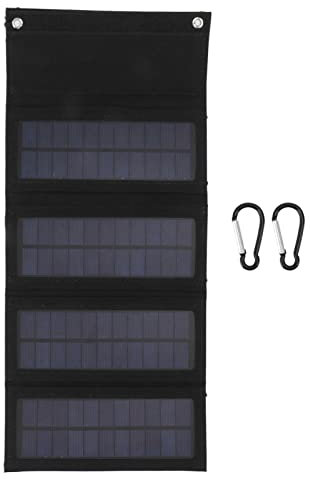 WOOXGEHM Kit de Carga de Panel Solar de 40 W, Panel Solar Plegable Portátil, Cargador de Panel Solar de Silicio Monocristalino para Acampar Al Aire Libre, Senderismo y Carga de Emergencia(Negro)