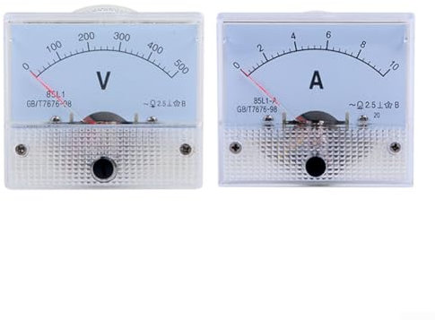 Amperometro analogico con puntatore, precisione livello 2 5, 1 amperometro di colore bianco (5A)