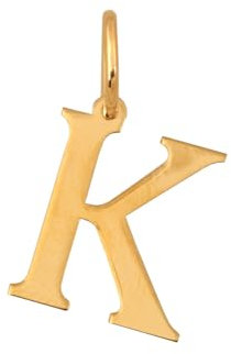 Rodium - Goldene Anhänger, Buchstabe K, 14 Karat Gold/ 585er Feingehalt, Charms für Halskette oder Ketten Armband, Ideales Geschenke für Damen, Kettenanhänger für Goldschmuck