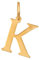 Rodium - Goldene Anhänger, Buchstabe K, 14 Karat Gold/ 585er Feingehalt, Charms für Halskette oder Ketten Armband, Ideales Geschenke für Damen, Kettenanhänger für Goldschmuck