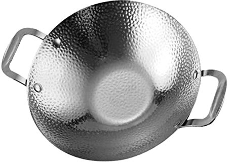 Amosfun Pentola in Acciaio Resistente Pentola Da Cucina Con Doppio Manico Utensile Da Cucina Facile Da Pulire e Trasportare