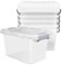 ASMIZ 6 Pack 10L Plastic Storage Box with Lid, Clear Storage Organizer Bins with Latching Handle, 27 x 20 x 16.5 cm Stackable Storage Boxes, Multipurpose Storage Box for Home, Office, Accessories