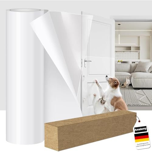 Scratch Protection Cat Tape, 20 cm x 300 cm Anti Scratch Furniture Door Protector from Dog Cat Scratching, Self-Adhesive Cat Anti Scratch Training Clear Tape for Sofa, Door, Carpet, Couch, Wall Etc