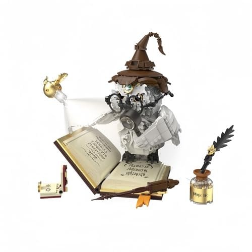 JVAVNE Harry Magische Welt Petter Eule Klemmbausteine Set, 1162 Teile Magische Tier Owl Hedwigg Bausteine Bausatz, Sammelbare MOC Kompatibel Modell Spielzeug für Erwachsene Kinder, Dekor Geschenk