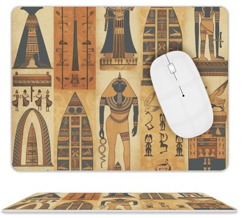 Mauspad aus der antiken Ägypten-Serie, rechteckig, Schreibtischunterlage, bequeme Mauspads mit rutschfester Gummiunterseite, Leder, Gaming-Mäuse, Computer-Mauspad für Büro