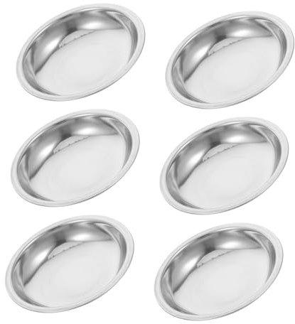 Cabilock Stainless Steel 8cm Tea Bag Strainer Plate Set of 6 Round Drip-Proof Saucer Holder Convenient Storage for Tea Accessories and Coffee Cups
