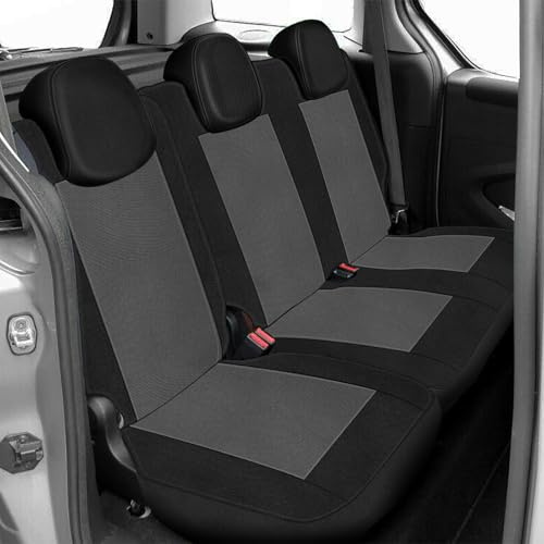 Kistrba Auto Sitzbezüge Schonbezüge Autositzbezüge für 2019-2024 Citroen Berlingo III 5 Sitzer (hinten 1+2), Vordersitz + Rücksitz Sitzbezüge, Schwarz&Grau